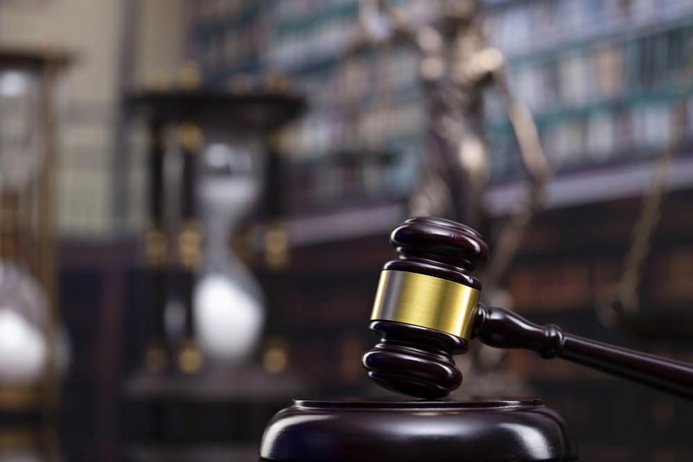 Close-up of a judge’s gavel representing court hearings.